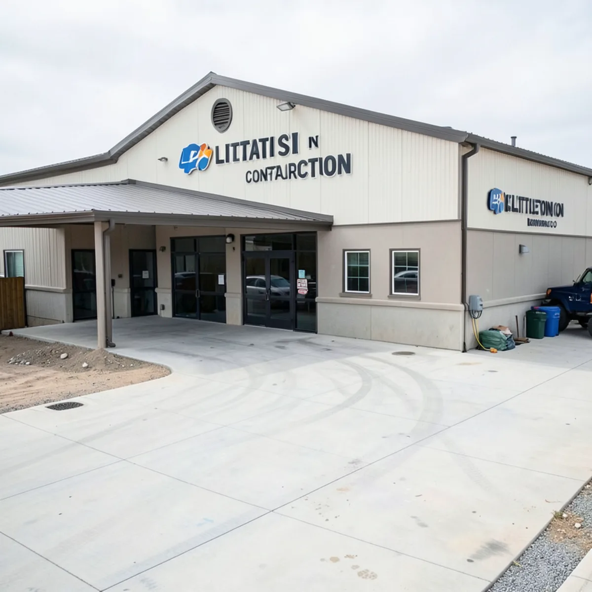 Exterior view of a professional plumbing and excavation contractor facility on S