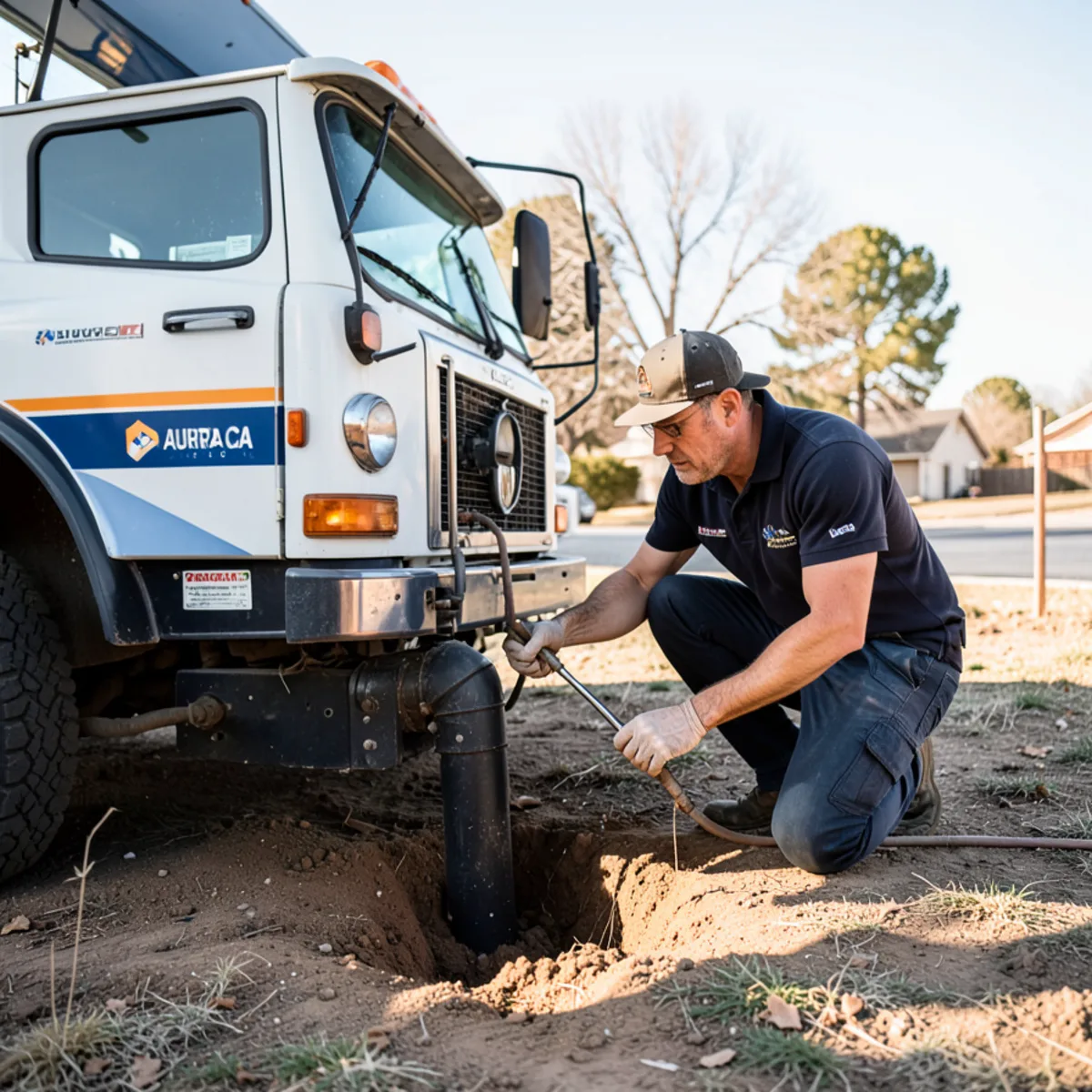 Aurora sewer repair - sewer repair worksite
