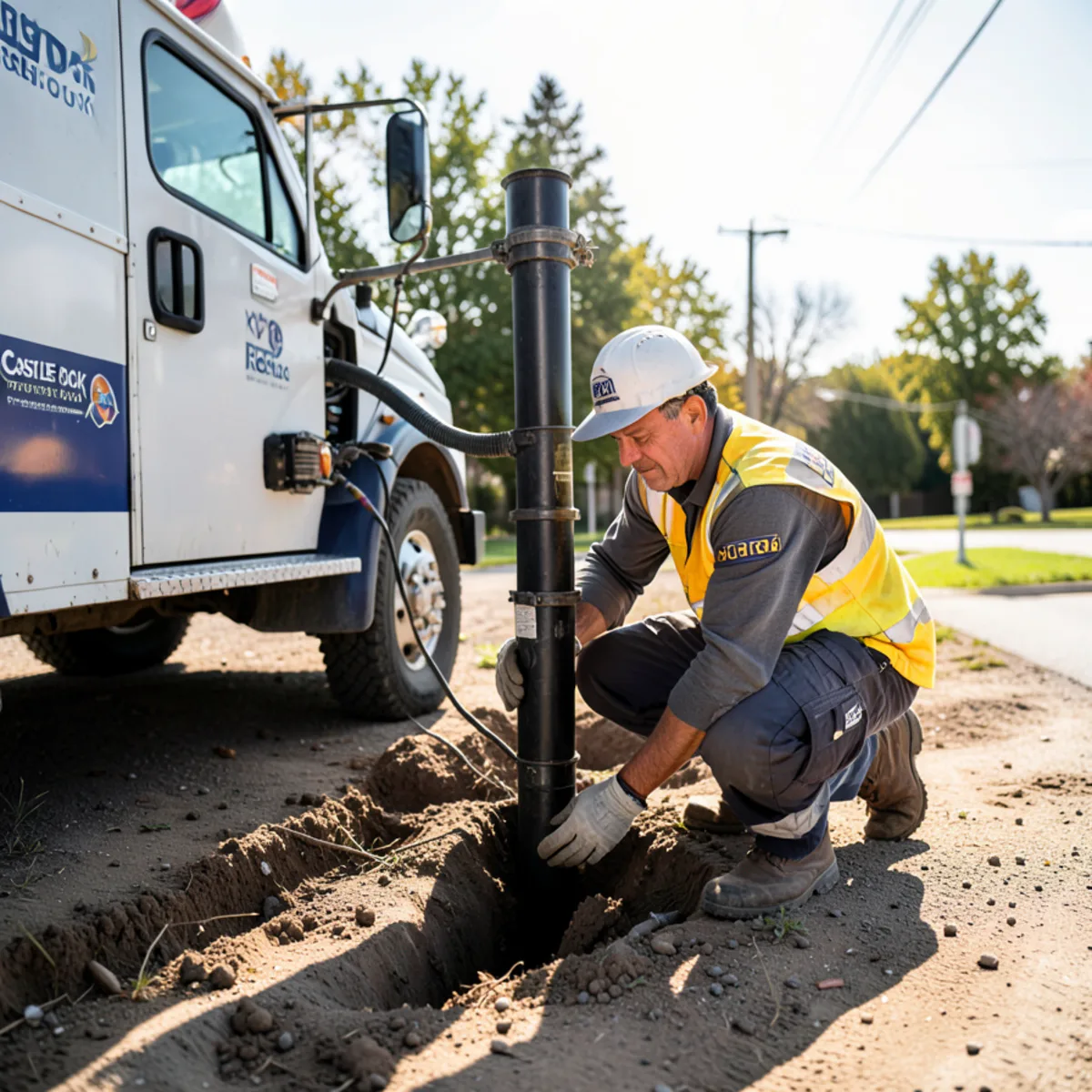 Castle Rock sewer repair - sewer repair worksite