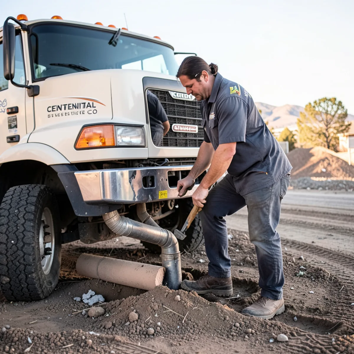 Centennial sewer repair - sewer repair worksite
