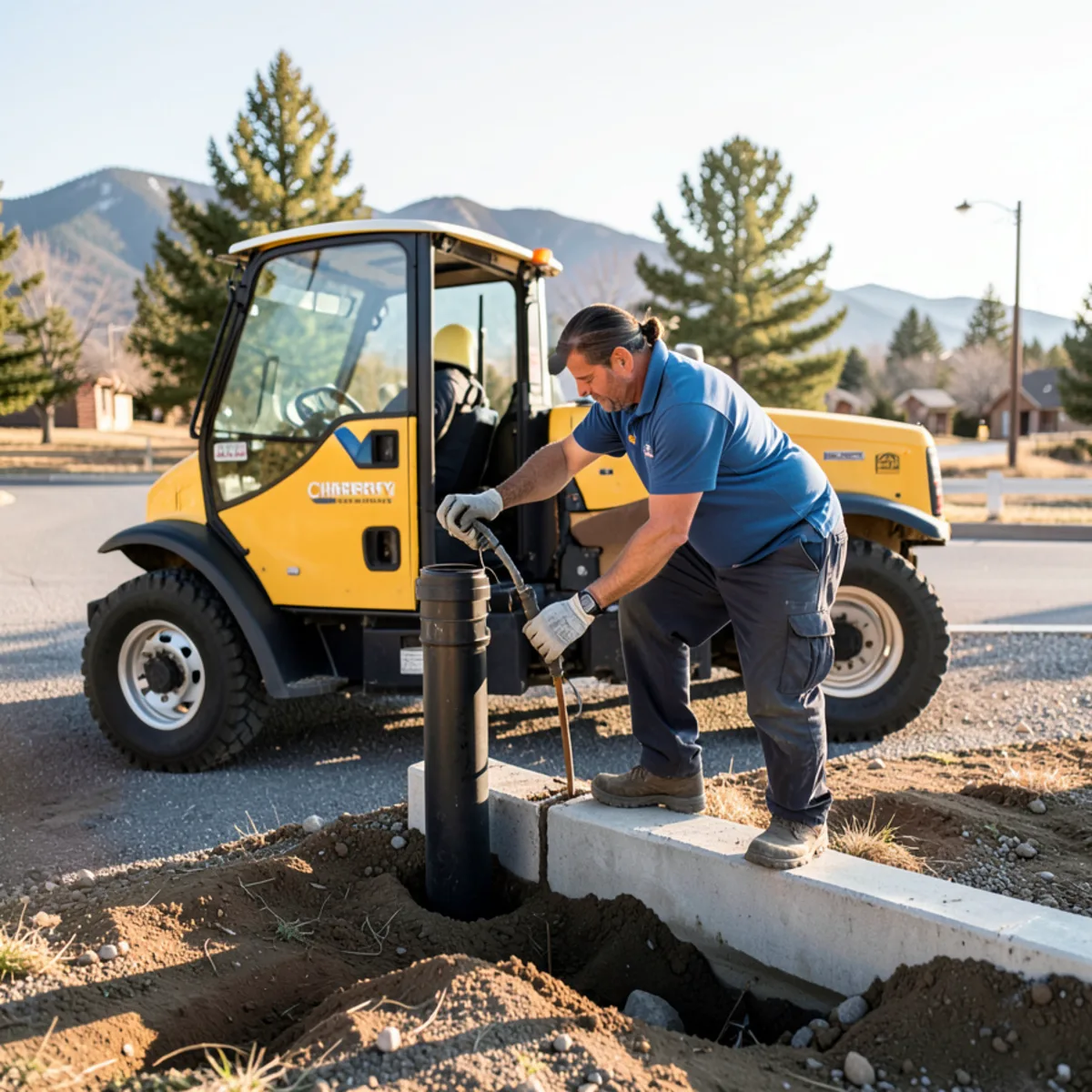 Cherry Hills Village sewer repair - sewer repair worksite