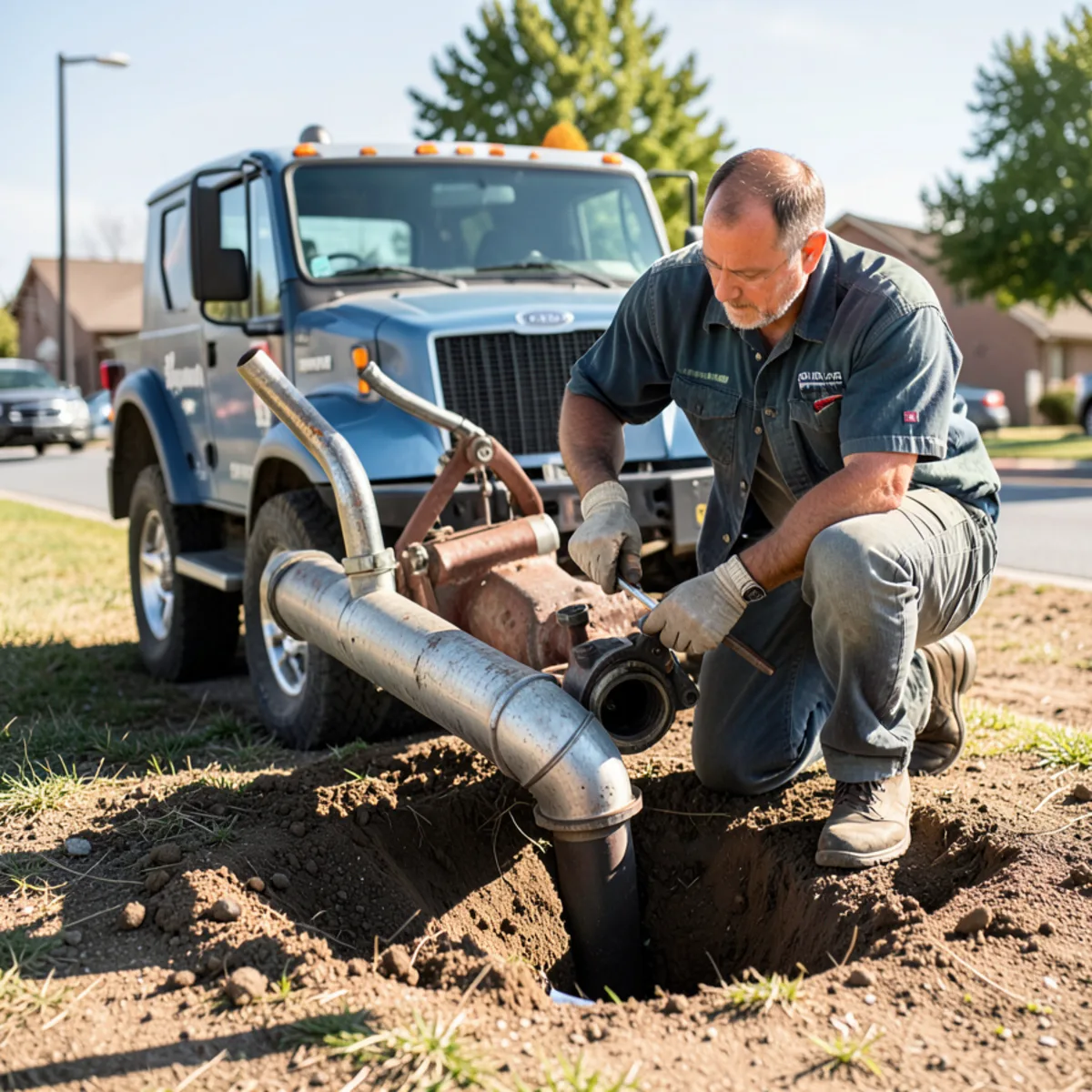 Englewood sewer repair - sewer repair worksite