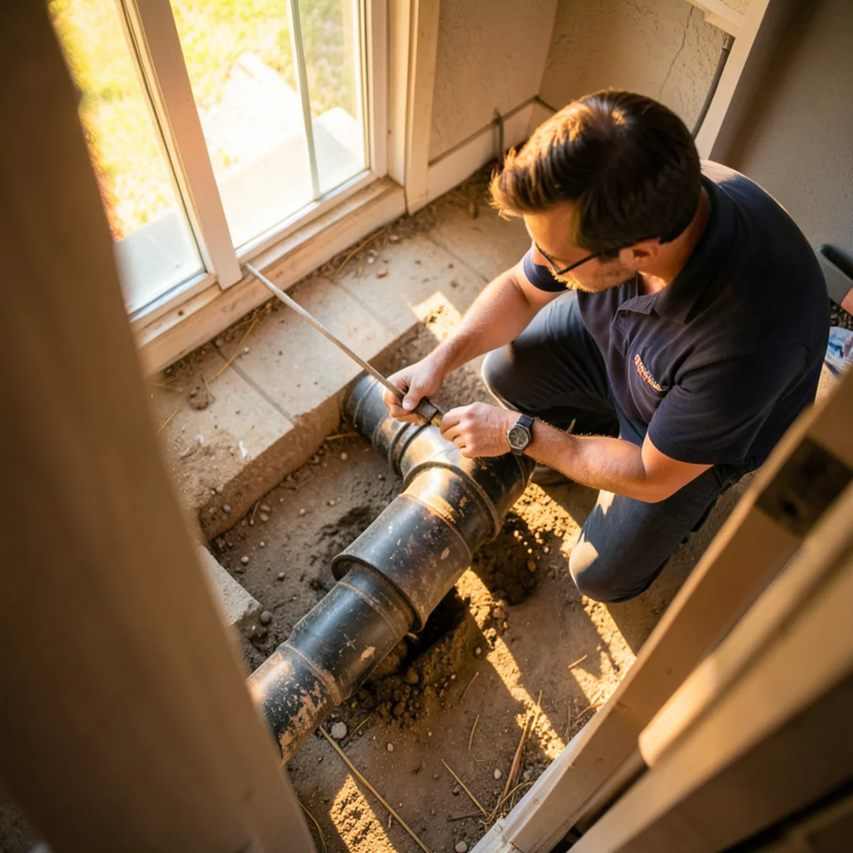 Englewood sewer repair - camera inspection monitor