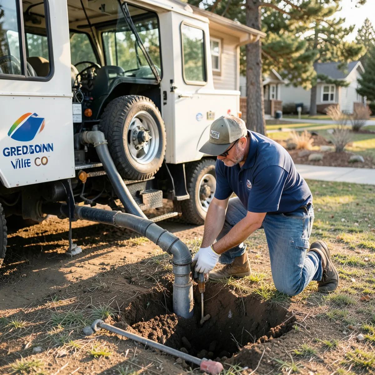 Greenwood Village sewer repair - sewer repair worksite