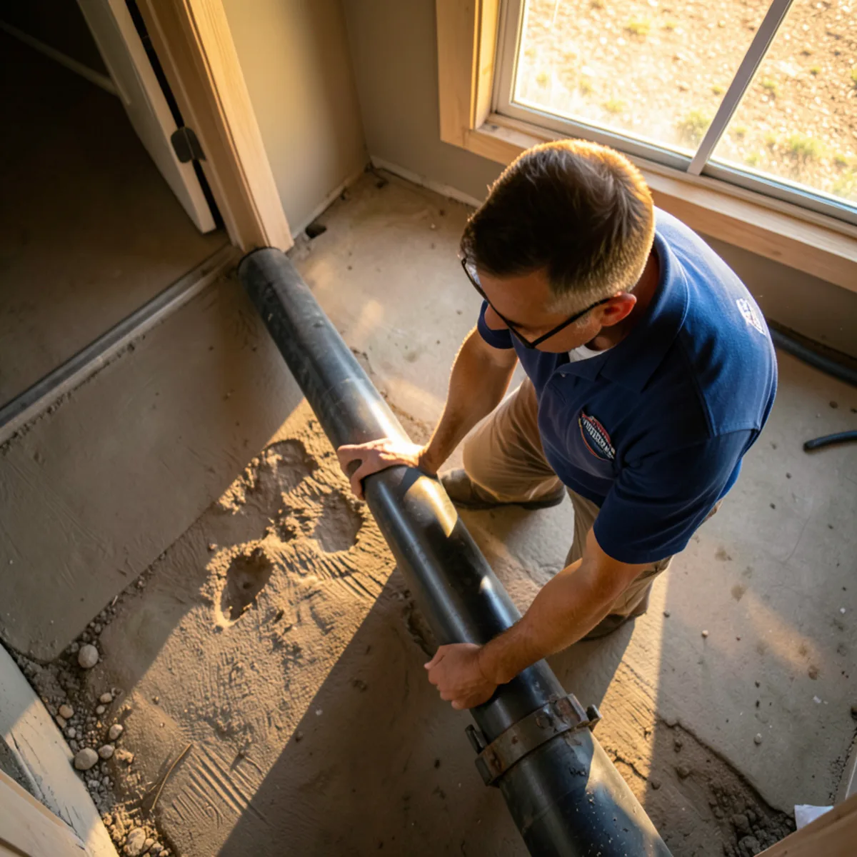 Highlands Ranch sewer repair - camera inspection monitor