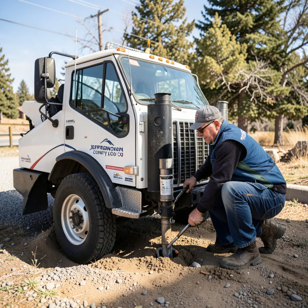 Jefferson County sewer repair - sewer repair worksite