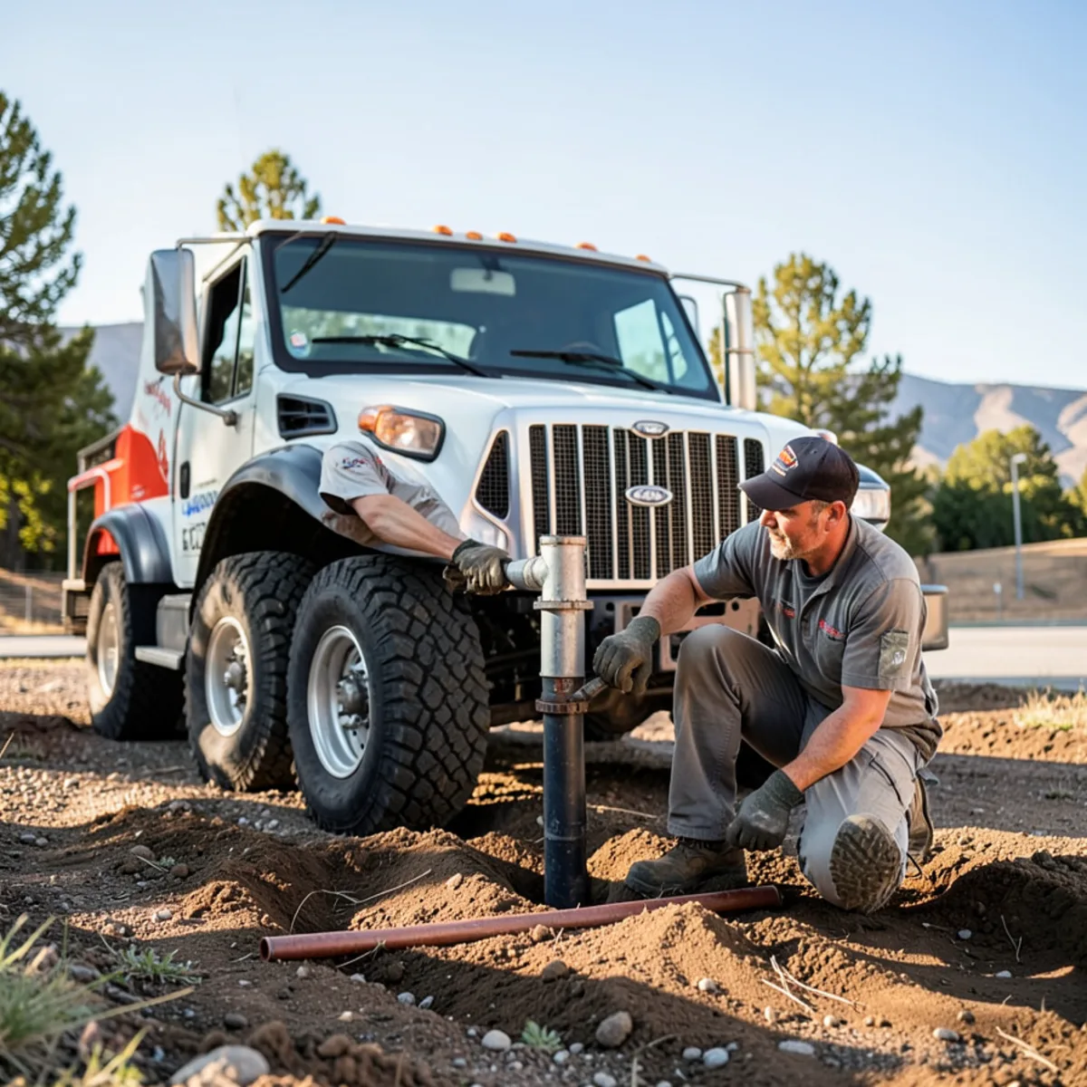 Lakewood sewer repair - sewer repair worksite