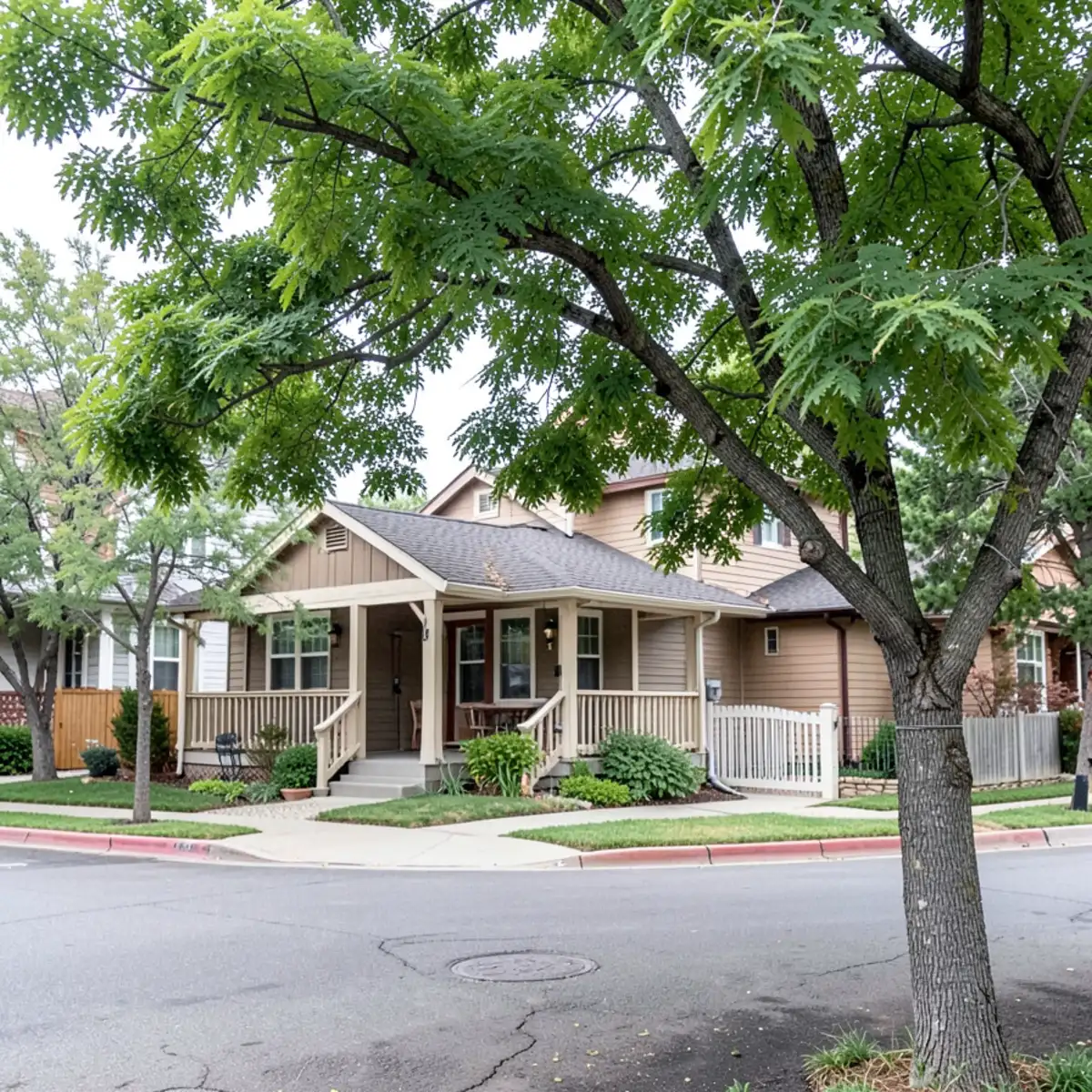 Parker sewer repair - neighborhood streetscape