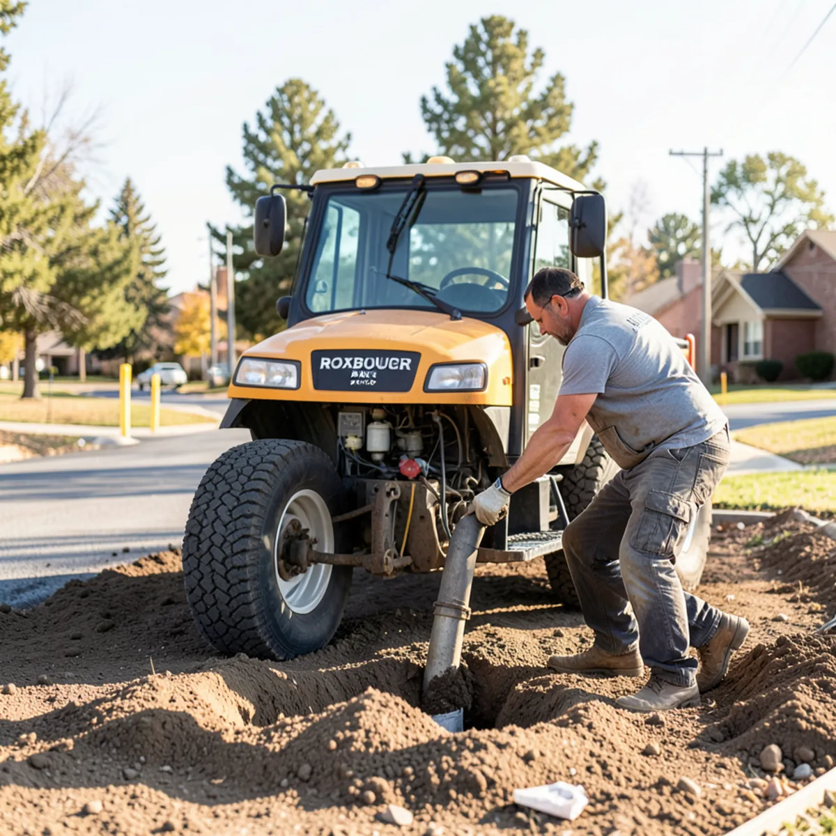 Roxborough Park sewer repair - sewer repair worksite