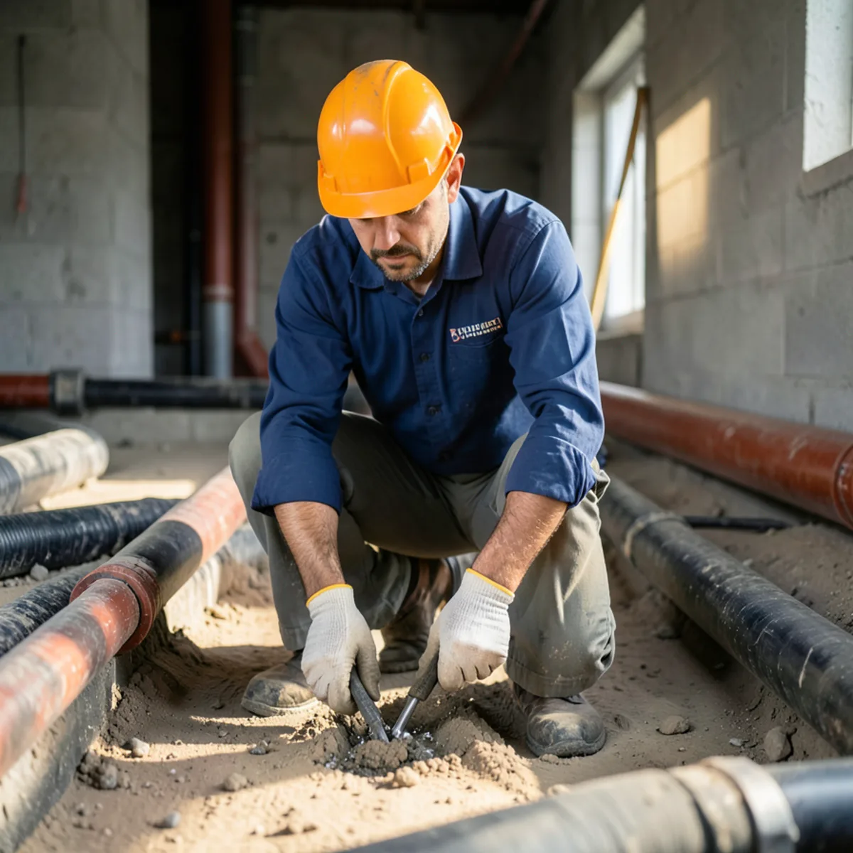 Trenchless or open-trench sewer replacement - plumbing technician action