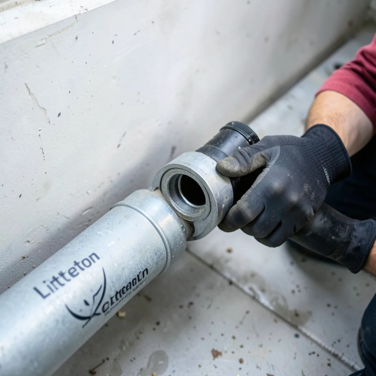 Sewer line cleaning in Littleton, CO - diagnostic inspection step