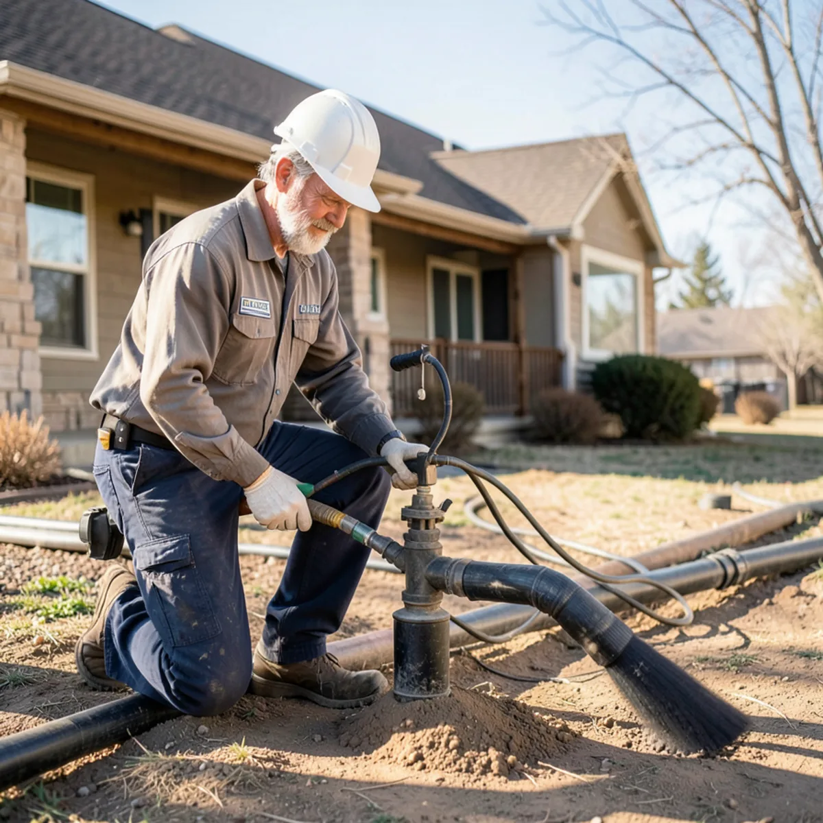 Sewer line cleaning in Littleton, CO - equipment operation process