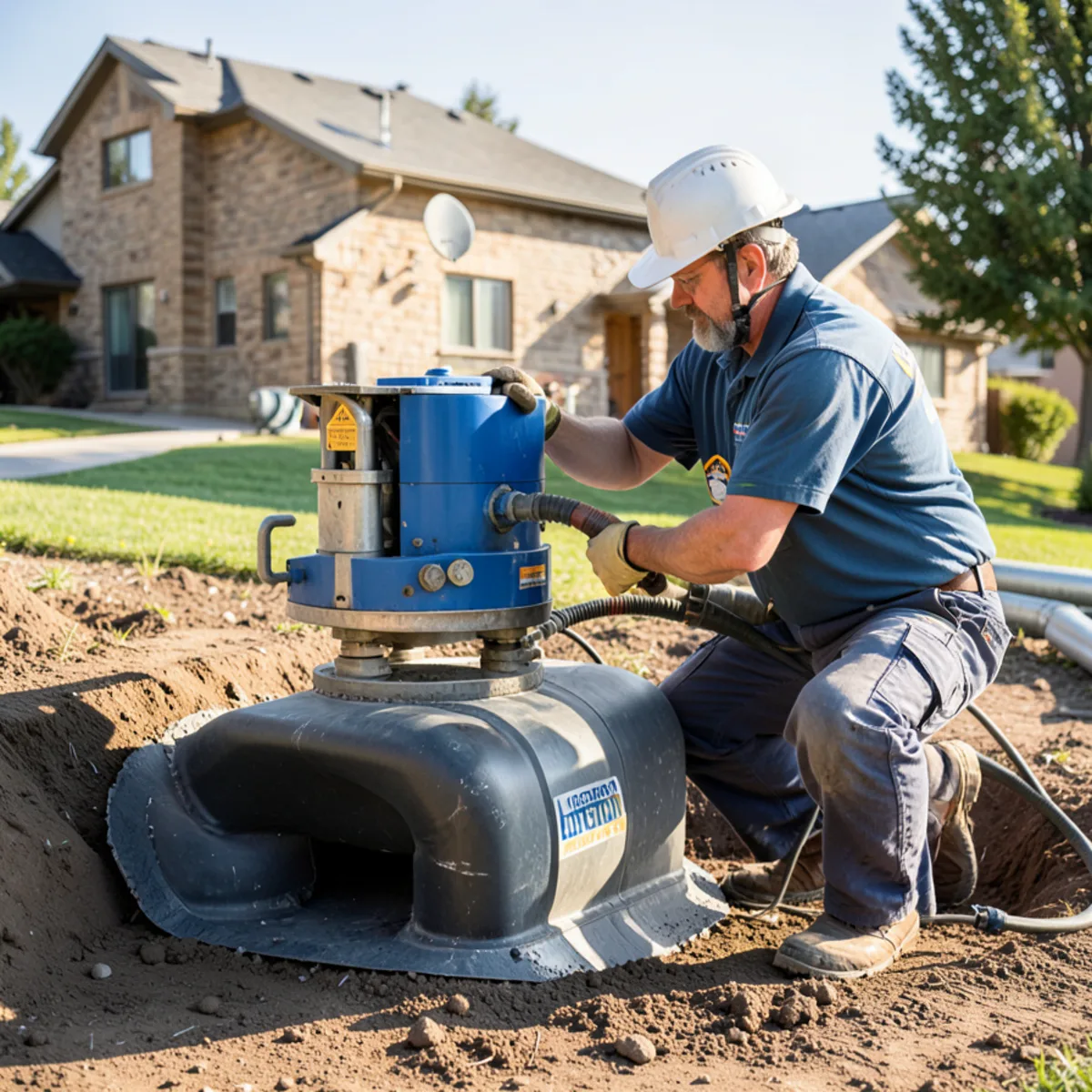Offset & bellied sewer pipe repair, Littleton CO - equipment operation process