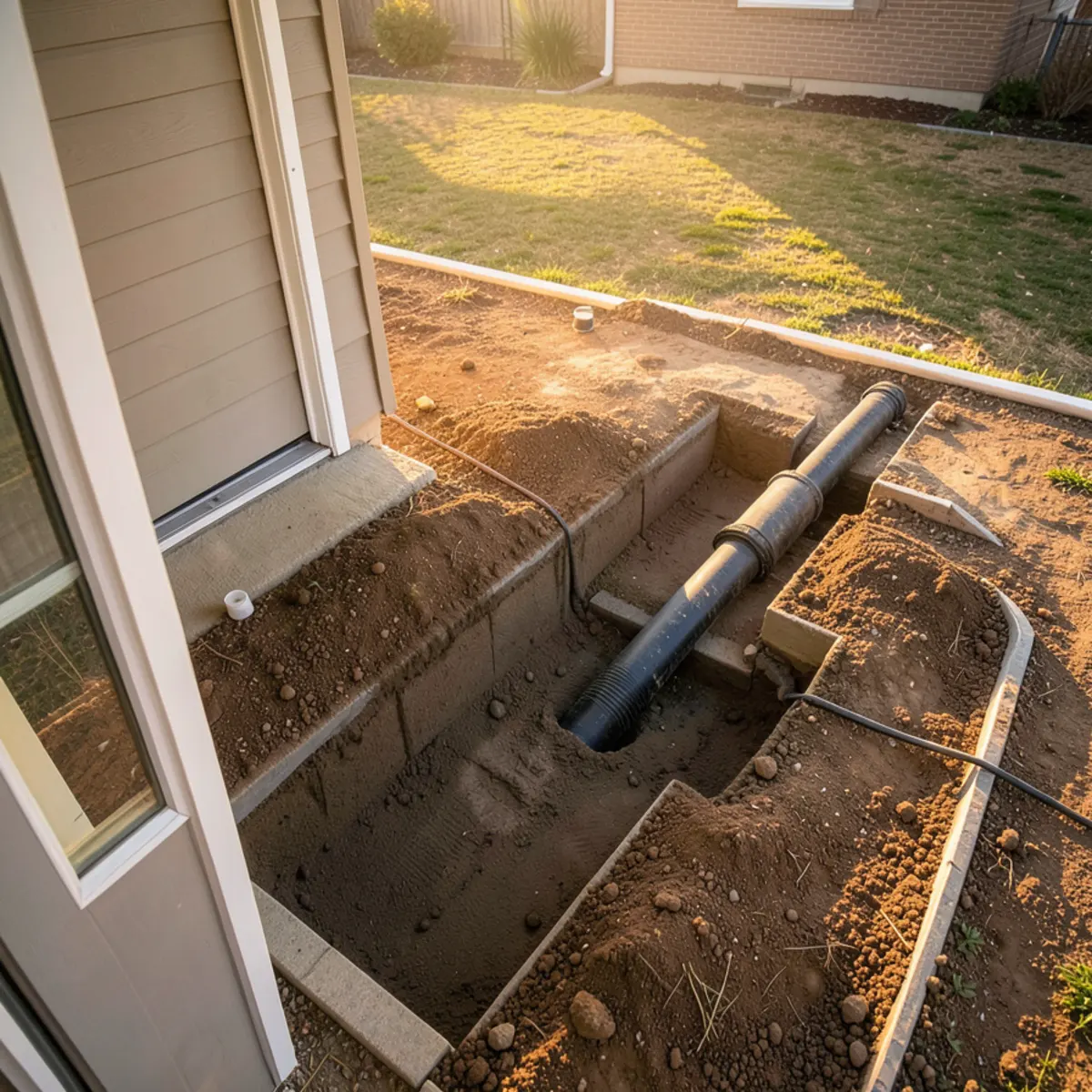 Sewer line replacement in Littleton, CO - completed worksite restoration