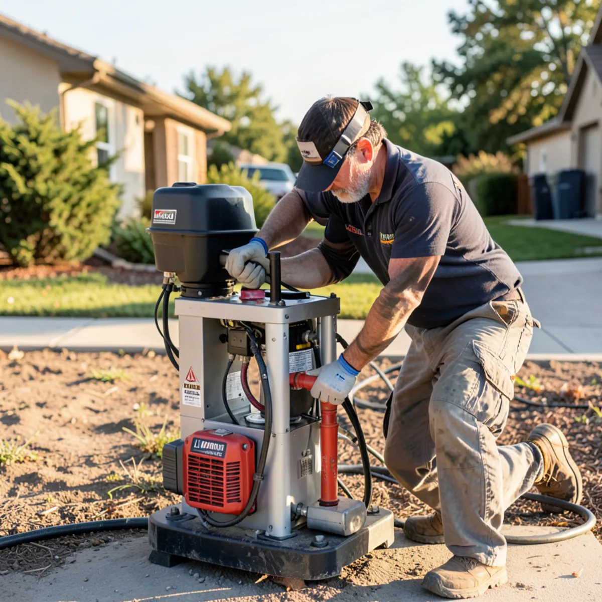 Trenchless sewer replacement in Littleton, CO - equipment operation process