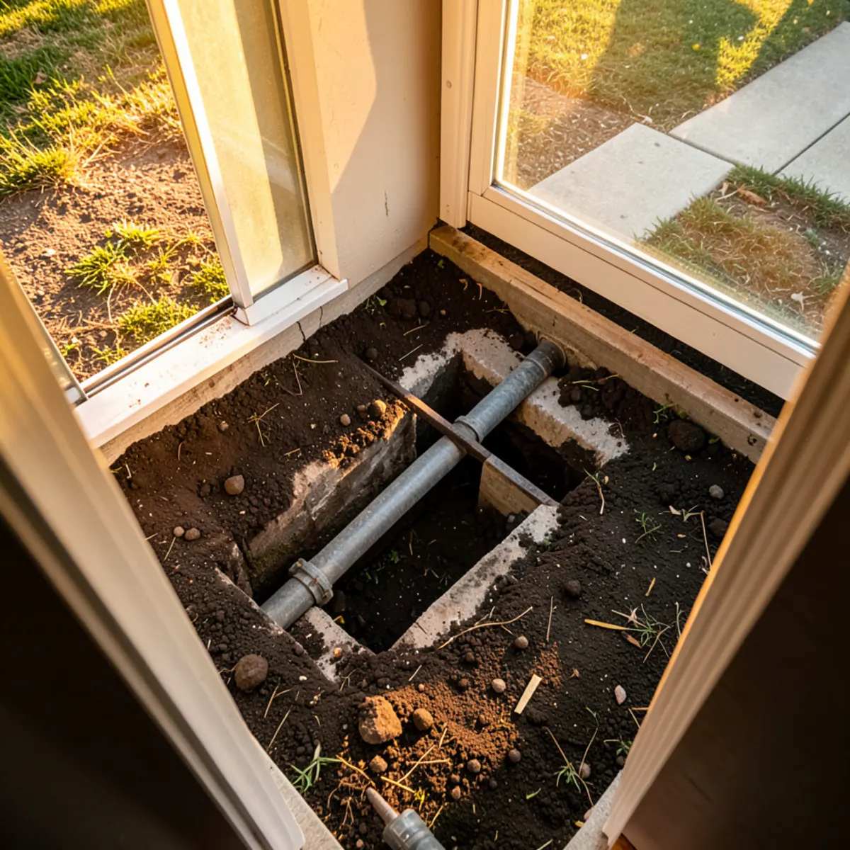 Trenchless sewer replacement in Littleton, CO - completed worksite restoration